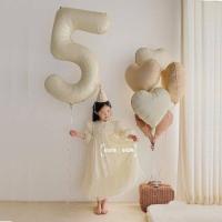 ราคา ลูกโป่งสีครีมคาราเมล รูปตัวเลข สําหรับตกแต่งปาร์ตี้วันเกิดเด็ก (21092689436)