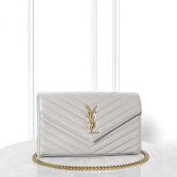 ราคา สินค้าแท้มือสอง กระเป๋าโซ่ Yves Saint Laurent กระเป๋าสะพายข้างสำหรับผู้หญิง กระเป๋าผู้หญิงสีขาว (42400764160)