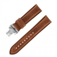 ราคา Seiko สายหนังหลายสี Panerai Cowhide สายนาฬิกา High-End สายนาฬิกาสีเขียวสีน้ําตาลสีฟ้าสแตนเลสผีเสื้อ Clasp (27301609291)