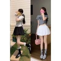 ราคา New update กระโปรงพลีทสั้น ผ้าชีฟองมีซับในกางเกงยาว 16"สะโพก 40"เอว24-30" (29666461947)