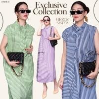 ราคา Mirrorsister 41018.4 เดรสลายริ้วทางลงสลับลายขวาง แขนสั้นทรงใส่ง่าย ดีไซน์ผ่าหลังดูดี เรียบง่ายใส่ได้บ่อยเนื้อผ้าใส่สบาย (24938443468)