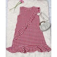 ราคา เสื้อผ้าแฟขั่นผู้หญิง เดรสลายสก๊อตสีแดง ดีเทลน่ารักมาก เสื้อผ้ามืองสอง เสื้อผ้ามือสองสภาพดี เดรสมือสอง (12676105249)