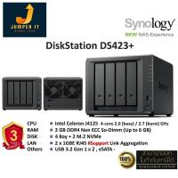 ราคา Synology NAS DiskStation รุ่น DS423+ (HDD 4 Bay + 2 M.2, 4-core 2.0 / 2.7 GHz, 2GB DDR4 Up to 6GB, 2 x GbE) ประกัน 3 ปี (28016112353)