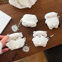 ราคา เหมาะสําหรับ Apple Airpods 1/2 Pro/Pro2 3 4 เคสป้องกันหูฟัง Papa White Bear เคสซิลิโคน (28987179645)