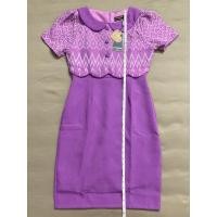 ราคา ส่งต่อ เดรสผ้าไทยสีม่วง มือ 1 ยังไม่ตัดป้าย Love Dress (24829251599)