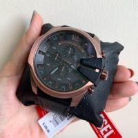 ราคา [[พร้อมส่งแท้%]] Diesel Men’s Mega Chief Chronograph Copper-Tone and Black Leather Watch (20576023017)
