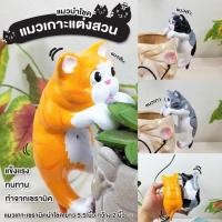 ราคา แมวเกาะ แมวเซรามิค แมวเกาะเซรามิค โมเดลแมว ขนาด ยาว 5.5 นิ้ว แมวเกาะขอบ รูปปั้นแมว แมวนำโชค (27717434131)