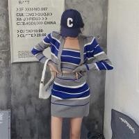 ราคา Knit 3pcs. knit Stripe SGL Top&Short Skirt&Cardigan Long Sleeve Set (26221138839)