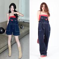 ราคา ชุดเอี้ยมยีนส์มีขาสั้นและขายาว มีสม๊อคด้านข้าง สายเอี้ยมเก๋มาก แต่งด้วย เชือกสีขาวประดับด้วยดอกไม้สีแดงมีกระเป๋าด้านหน้า (20861581499)