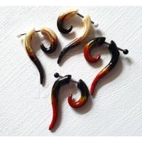 ราคา ต่างหู Fake Ear Plug จิวหลอก จิวหูพลาสติก ลายไฟ Unisex Black Spiral Earring เครื่องประดับ เจาะสะดือ จิวหูหลอก ระเบิดหู (20514692544)