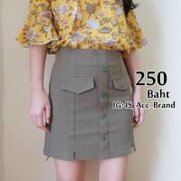 ราคา ❤️พร้อมส่ง❤️กระโปรงทรงเอผ่าหน้า (604611282)