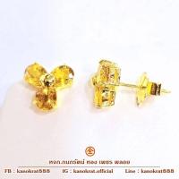 ราคา ต่างหูพลอยบุษราคัม พลอยแท้จากจันทบุรี น้ำหนักรวม 4 กะรัต ตัวเรือนทองคำแท้ 90% มีใบรับประกันสินค้าจากทางร้าน (29929973205)