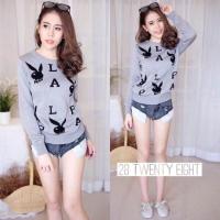 ราคา ไหมพรมนิ่ม Playboy น่ารักๆ ใส่ได้ทั้งกันร้อนกันหนาว แมทง่ายๆ (1645845686)