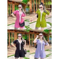 ราคา จั้มสูทสาวอวบอ้วน อก46-60++นิ้ว ผ้าร่องไฮโซ นิ่มยืดเยอะ ผ้าทิ้งตัวใส่สบาย (18032126107)