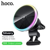 ราคา HOCO S20 Qi 15W Magnetic Wireless Car Charger Holder Colorful Atmosphere Light For Phone 12 15 Andro (27179159998)