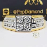 ราคา [ส่งฟรี‼]แหวนเพชรหน้า4เม็ด+บ่า2แถว0.46 กะรัต เพชรแท้เบลเยี่ยมคัท ✨️ (28556184820)