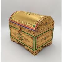 ราคา หีบไม้ กล่องไม้ ปิดทอง เดินเส้นล้านนา หีบสมบัติ กำปั่นเก็บของฝาโค้ง (M) (20570775129)