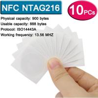 ราคา 10PCs NFC NTAG216 Tags Sticker 13.56MHz ISO14443A Universal Lable RFID Tag for all NFC Enabled Phones NFC 216 (9701449313)