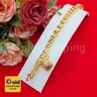 ราคา สร้อยข้อมือลายกล่องตัดลาย, ผ่าหวายห้อยจี้หัวใจ ความยาว 7.5 นิ้ว หุ้มเศษทองแท้เยาวราช พร้อมส่ง (20130032709)