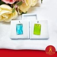 ราคา พลอยเจียเหลี่ยมเพชร สีฟ้า (เพทาย) เขียว (เพริดอต) ขนาด 13.3x22.1x5.3mm +- พลอยกระจก สีสวย แวววาว สามารถทำจี้ แหวนได้ (25381301395)