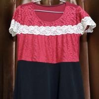 ราคา เดรสสาวอวบลูกไม้สีแดง (5002601240)