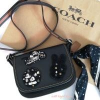 ราคา Disney X Coach patricia saddle 18 glove calf leather mickey patche (425337689)