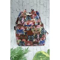 ราคา กระเป๋าเป้ผ้าแคนวาส ลายนกฮูกสีสัน (2328035291)
