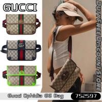 ราคา Gucci Ophidia series GG small waist bag กุชชี่กระเป๋าคาดเอว/ทรงเดียวกันสำหรับผู้ชายและผู้หญิง 75259 (28371501087)