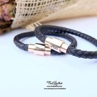ราคา ข้อมือหนังแท้ สลักชื่อฟรี (438421785)