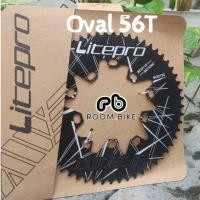 ราคา แหวนโซ่รูปไข่เดิม litepro 56t BCD 130/110 สีดํา (27265172778)