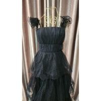 ราคา ชุดราตรีสีดำ Size S ชุดเดรสยาวสีดำ ชุดออกงานสีดำ ชุดงานปีใหม่ ชุดเดินพรมแดง งานป้ายมือสอง (28619396497)