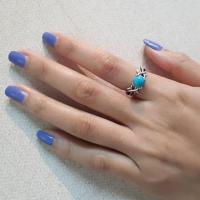 ราคา Ps_present​ : Turqouise​ Ringแหวนเทอร์คอยส์​ แต่งลายใบไม้ก้านแหวน (1668491273)