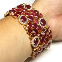 ราคา สร้อยข้อมือพลอยแท้ ทับทิม สีแดง เกรดสวย และ เพทาย-ขาว เงินแท้ 925 ชุบทอง18k (29087973899)