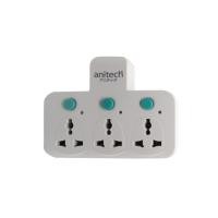 ราคา Anitech ปลั๊กอะแดปเตอร์ สีดำ H121 white (25251021524)
