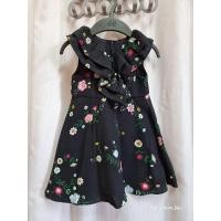 ราคา ชุดเดรสเด็กkloset_sz.3-4Y_สีดำลายดอกไม้ (25063673585)