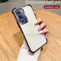 ราคา ปลอกสําหรับ Vivo Y200 Y19s Y29 Y 200 Y 19s Y19 SY 29 VivoY200 VivoY19s VivoY29 4G 5G Square Plated เคสโทรศัพท์แฟชั่นคู่ซิลิโคนอ่อนนุ่มเลนส์กล้องกันกระแทกฝาหลัง (26072533573)