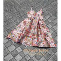 ราคา ชุดเดรสผ้าทอลายดอกสีโอรสน้ำเงินไซด์mป้ายออเร้น (41702123165)