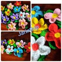 ราคา ยางมัดผมดอกไม้ไหมพรม ยางมัดผม งานแฮนด์เมด (24151286820)