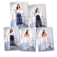 ราคา กางเกงลายไทยขาบาน (รุ่นผ้าฝ้ายพิมพ์ลาย สม๊อคหลัง) (25321144247)