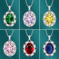 ราคา จี้ทับทิมย้อนยุคอเมริกันยุโรปฝังพลอยสีฟ้าเพชรสีม่วงสร้อยคอเพชรสีเหลือง (28569344514)