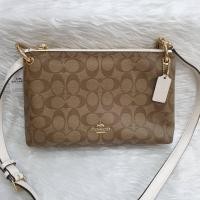 ราคา Coach แท้ ✔️ พร้อมส่ง กระเป๋าสะพายครอสบอดี้ ลาย C | Coach Mia Crossbody in Signature Canvas (7300259685)