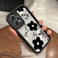 ราคา เคสสำหรับ Xiaomi Redmi Note 12 4G Redmi Note 12 5G Redmi Note 12 Pro 5G POCO X5 5G เคสโทรศัพท์มีลายรูปหัวใจดอกไม้สีดำ (28571311147)