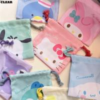 ราคา SANRIO ชัดเจน0 กระเป๋ามัดมินิ, การ์ตูนสไตล์ญี่ปุ่น ซานริโอ คุโรมิ กระเป๋าหูรูด, ถุงผ้าโพลีเอสเตอร์ น่ารัก สองด้านเหรียญพิมพ์กระเป๋า (27435235022)