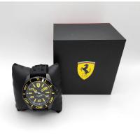 ราคา นาฬิกา FERRARI MEN'S 0830307 SCUDERIA QUARTZ BLACK/YELLOW STAINLESS STEEL RUBBER STRAP WATCH 50 MM พร้อมกล่อง (ใหม่) (24891100250)