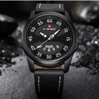 ราคา รับประกัน 1 ปี สินค้าพร้อมกล่อง กันน้ำได้ นาฬิกา naviforce แท้ รุ่นNF9124-BWBสายหนังสีดำ ของแท้100% (864520589)