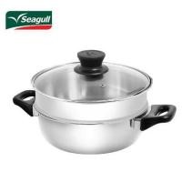 ราคา Seagull (นกนางนวล) ชุดหม้อชาบู ขนาด 24 ซม. พร้อมชั้นนึ่งและฝาแก้ว **ถูกที่สุด** รหัส 110001025 หม้อชาบู ชาบู ชั้นนึ่ง (6608933834)