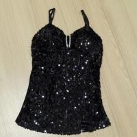 ราคา เสื้อสายเดี่ยว ปักเลื่อม สีดำ (1594143540)