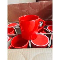 ราคา แก้วเซรามิค มีหูจับ สีแดงสวยๆ ทรงกระบอก (1 ใบ) (25872774398)