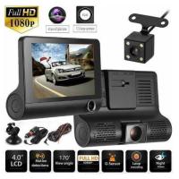 ราคา พร้อมเครื่องบันทึกในรถยนต์แบบ Dual-Channel Full HD 1080p Dash Cam กล้องติดรถยนต์ 3กล้อง เลนส์ใหญ่ (25142906945)