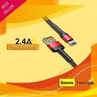 ราคา พร้อมส่ง⭐️ถูก/แท้⭐️Baseus สายชาร์จ Iphone USB เสียบได้ 2 ฝั่ง สายถัก ชาร์จไว 2.4A ใช้สำหรับ Apple iPhone ipad Lightning (11431134105)